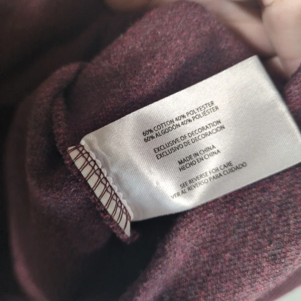 Banana Republic Mens XL Burgundy Heather Raglan‎ Crewneck Sweater